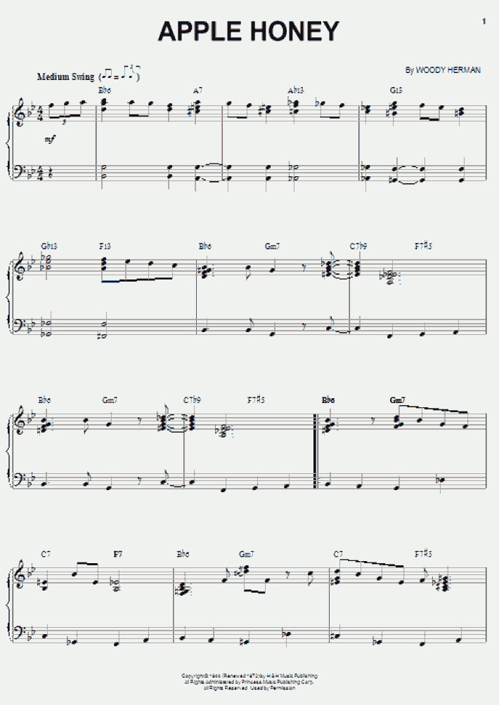 Apple Honey Piano Sheet Music OnlinePianist
