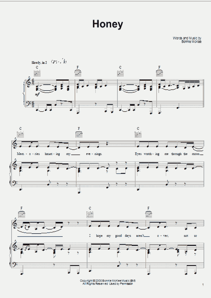 Honey Piano Sheet Music OnlinePianist