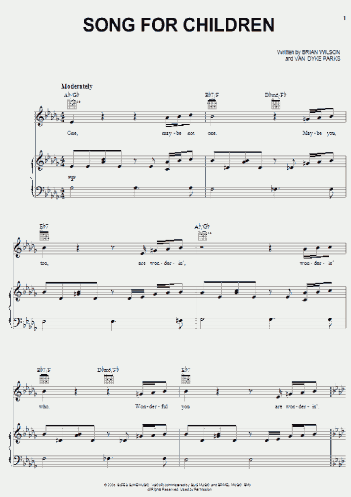 Song For Children Piano Sheet Music | OnlinePianist