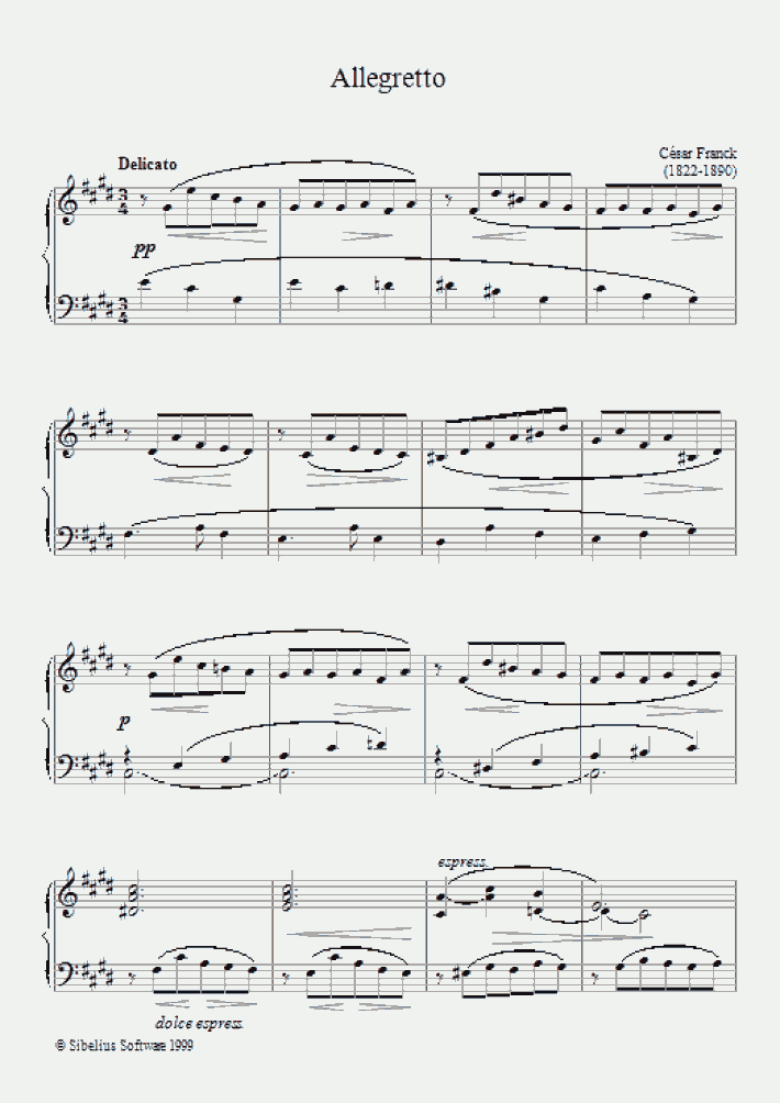 Allegretto Piano Sheet Music OnlinePianist