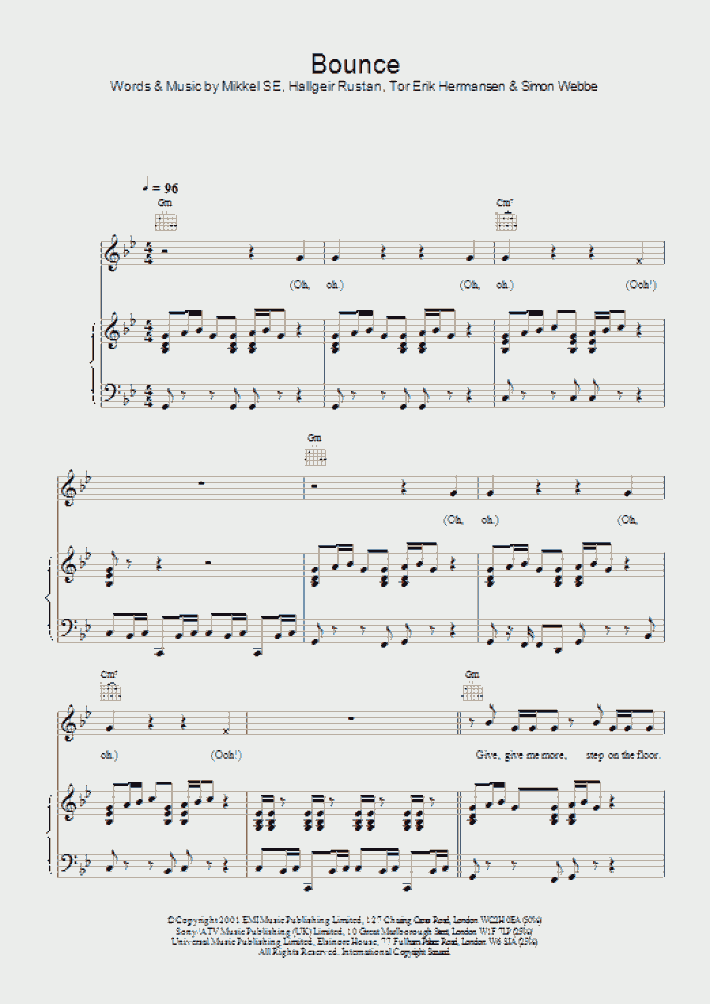 Bounce Piano Sheet Music | OnlinePianist