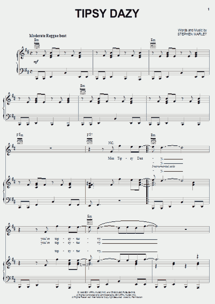 Tipsy Dazy Piano Sheet Music OnlinePianist
