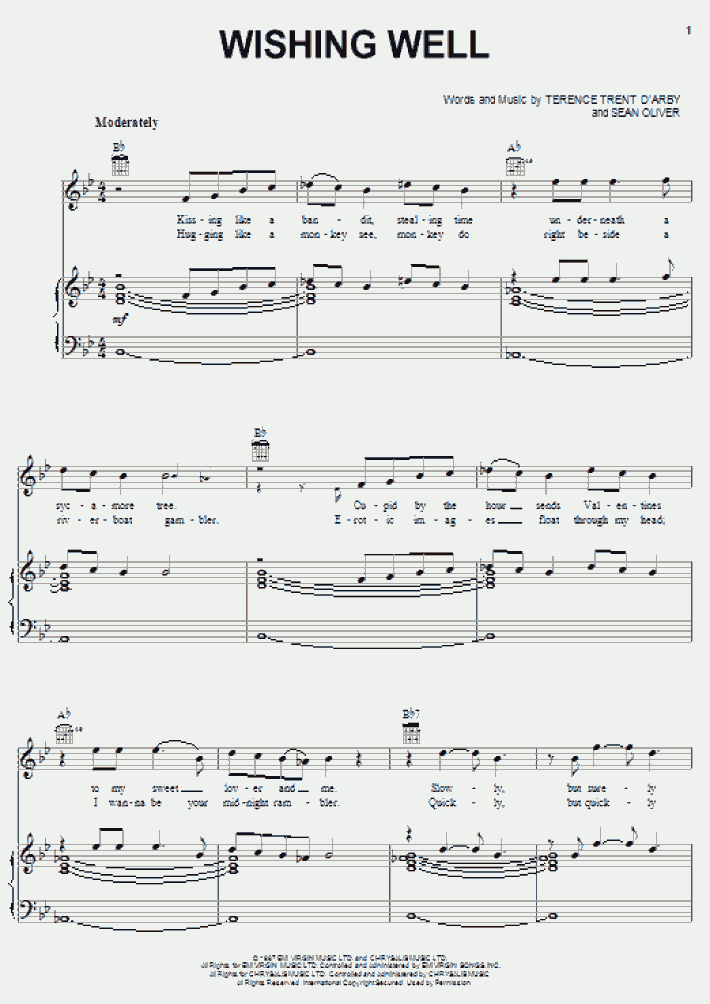 Wishing Well Piano Sheet Music OnlinePianist