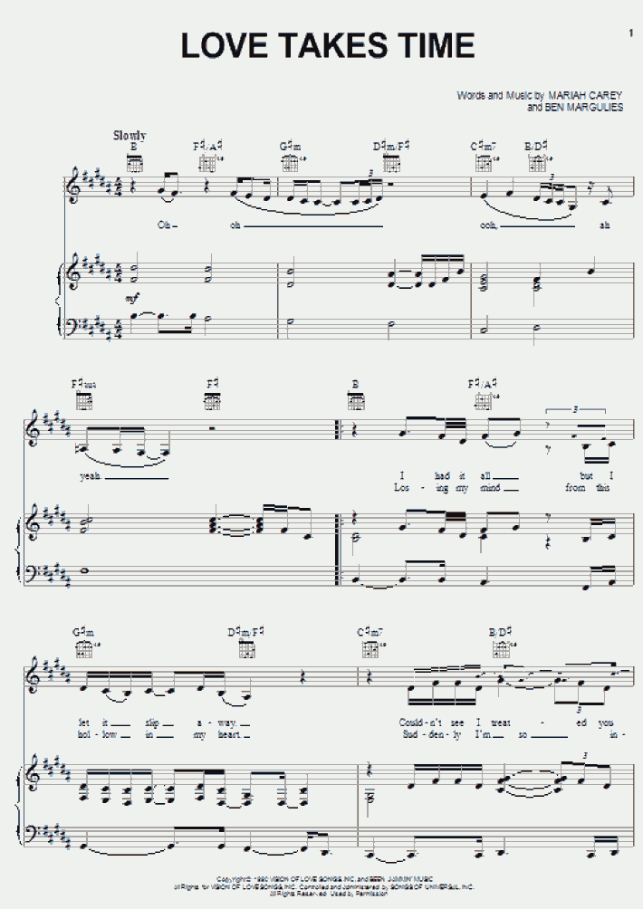 Love Takes Time Piano Sheet Music OnlinePianist