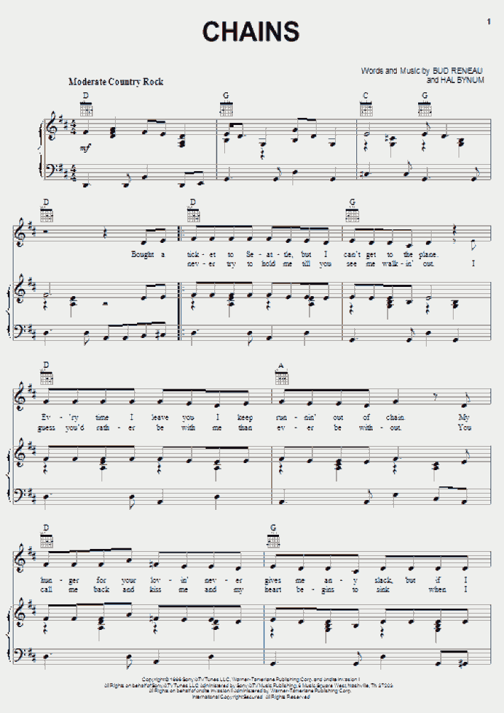 Chains Piano Sheet Music OnlinePianist