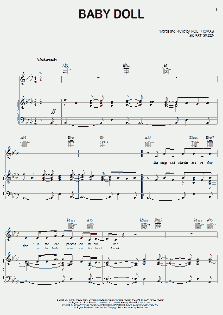 Baby Doll Piano Sheet Music OnlinePianist