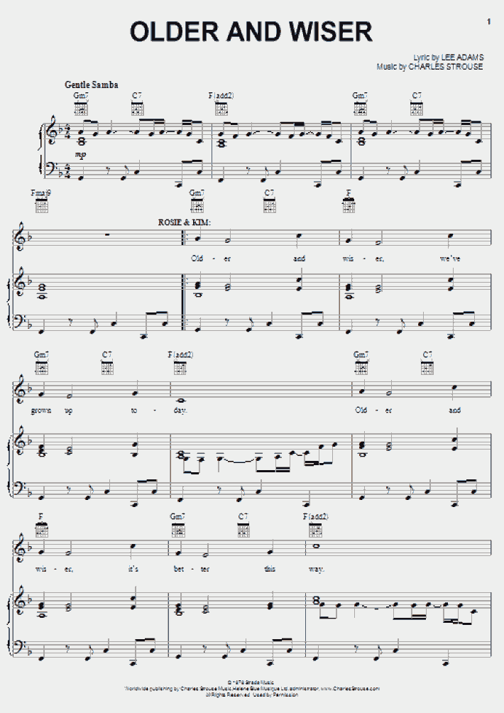 Older And Wiser Piano Sheet Music OnlinePianist
