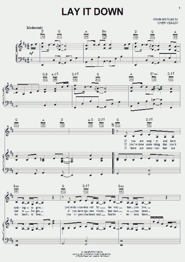 Lay It Down Piano Sheet Music OnlinePianist