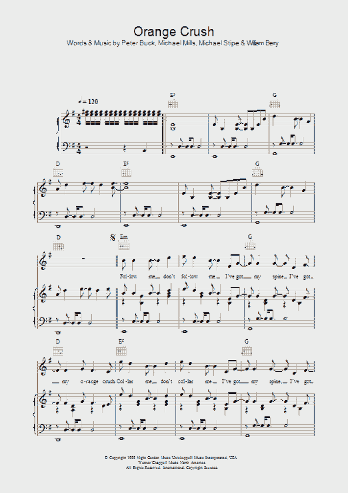 Orange Crush Piano Sheet Music OnlinePianist