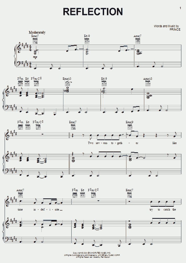 Reflection Piano Sheet Music OnlinePianist