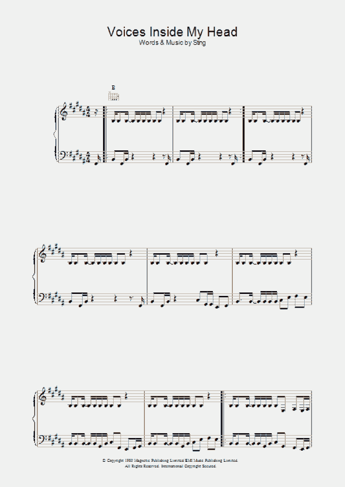 Voices Inside My Head Piano Sheet Music OnlinePianist