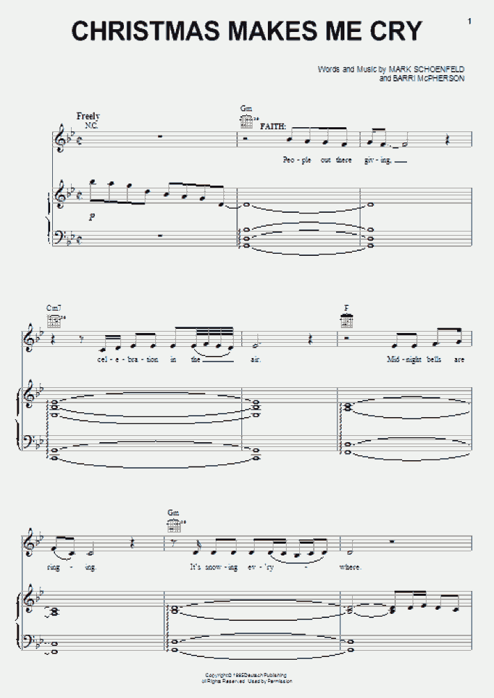 Christmas Makes Me Cry Piano Sheet Music
