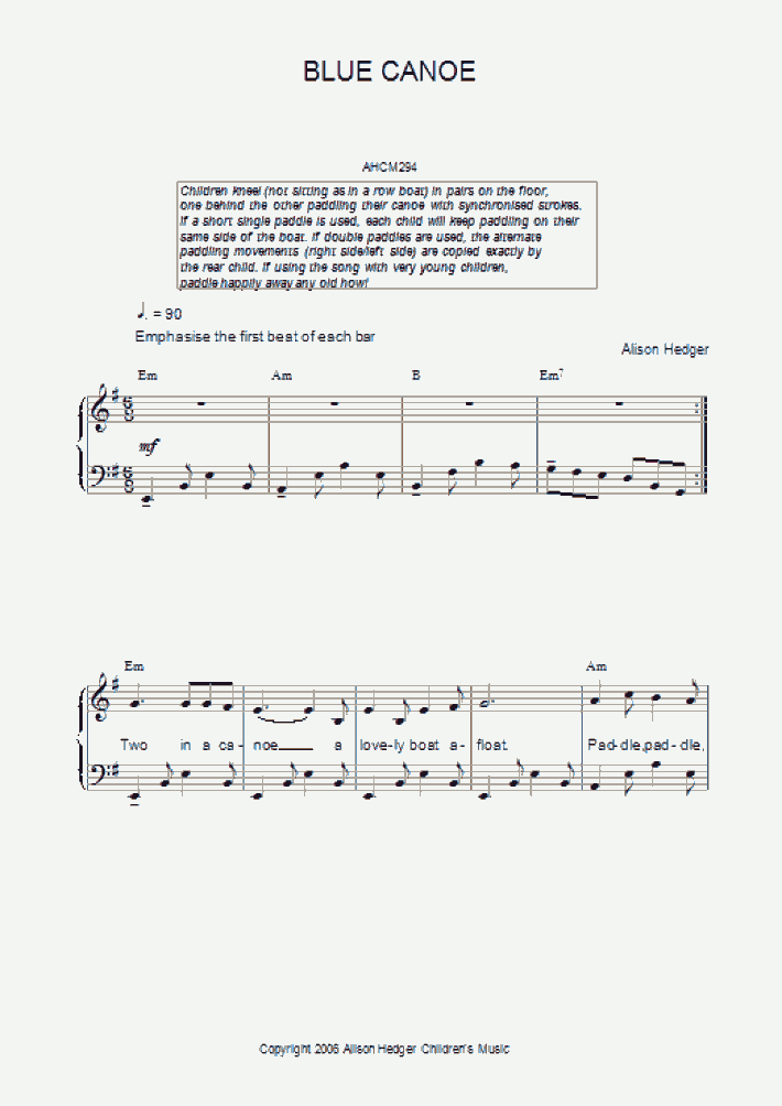 Blue Canoe Piano Sheet Music OnlinePianist