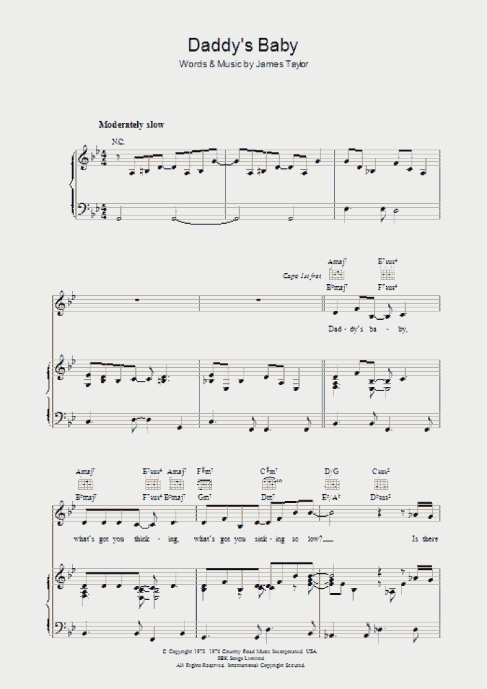 Daddy's Baby Piano Sheet Music | OnlinePianist