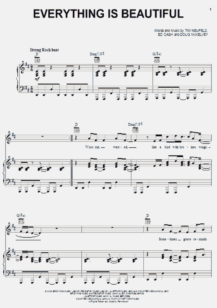 Everything Is Beautiful Piano Sheet Music