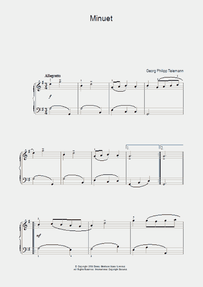 minuet piano minuet piano