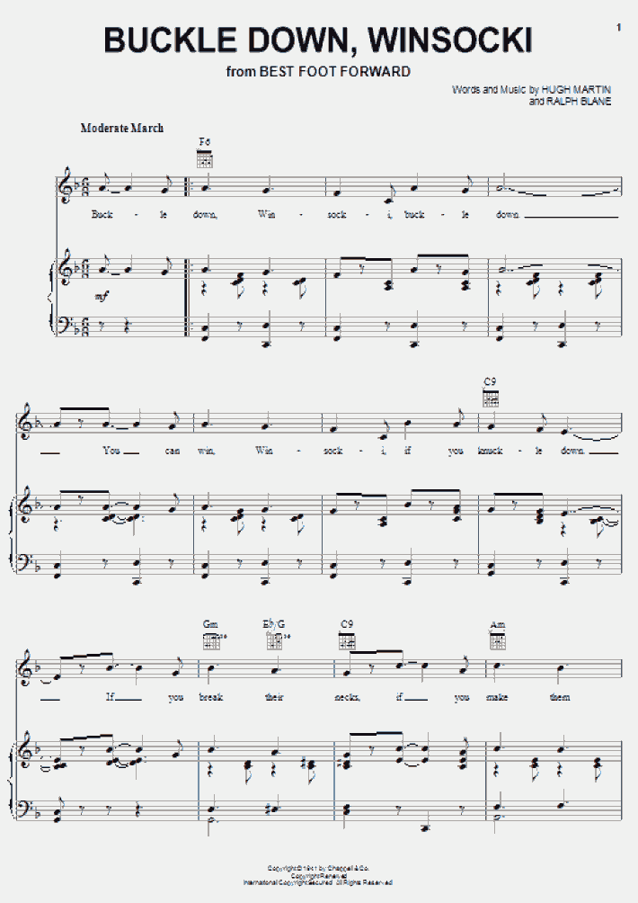 Buckle Down, Winsocki Piano Sheet Music OnlinePianist