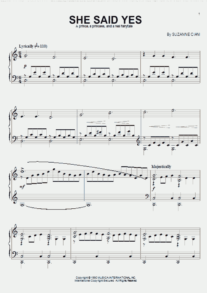 She Said Yes Piano Sheet Music OnlinePianist