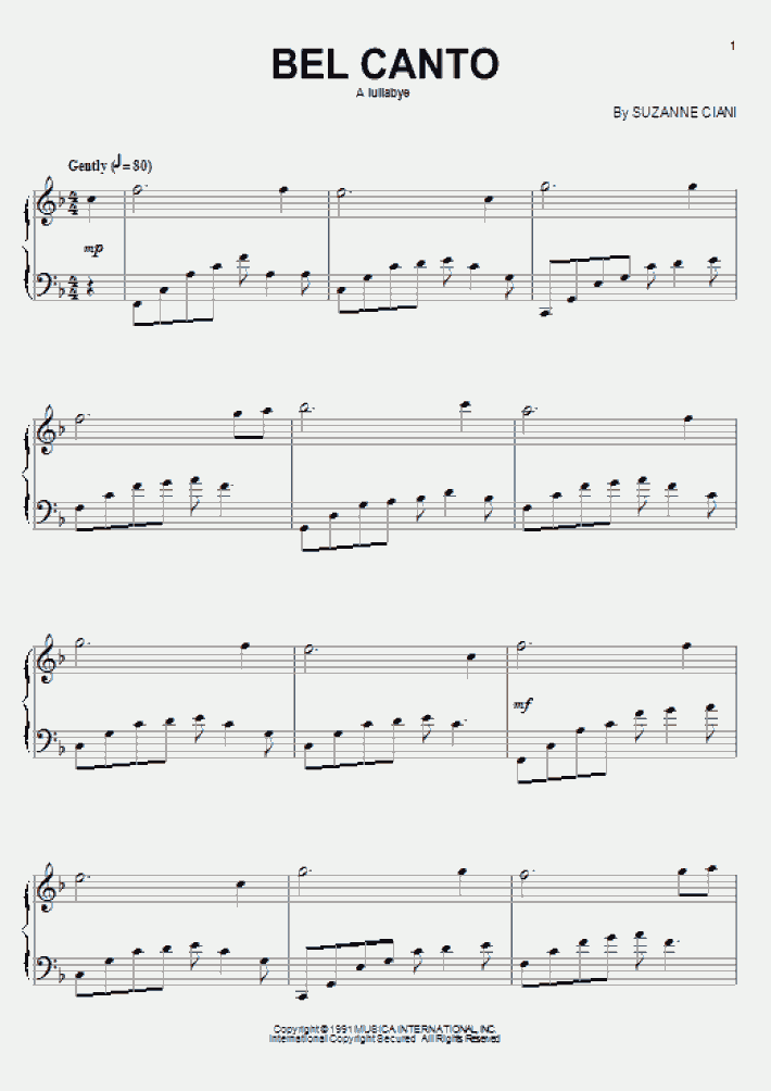 Bel Canto Piano Sheet Music OnlinePianist