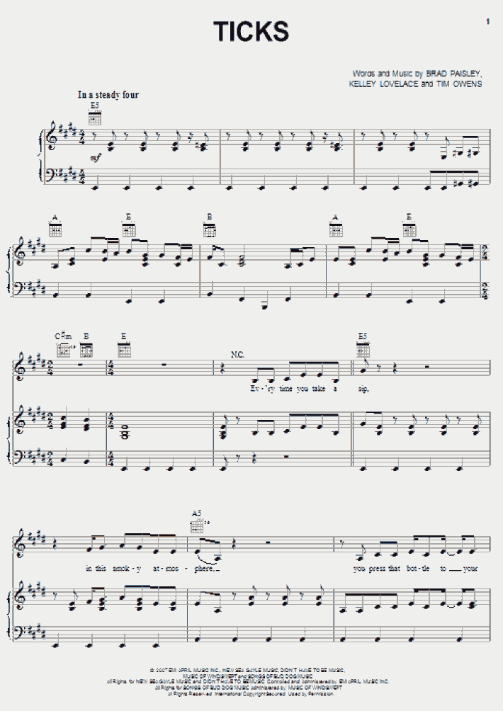 Ticks Piano Sheet Music OnlinePianist