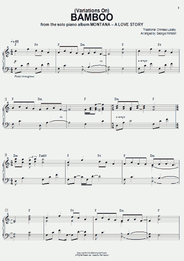 Bamboo Piano Sheet Music OnlinePianist