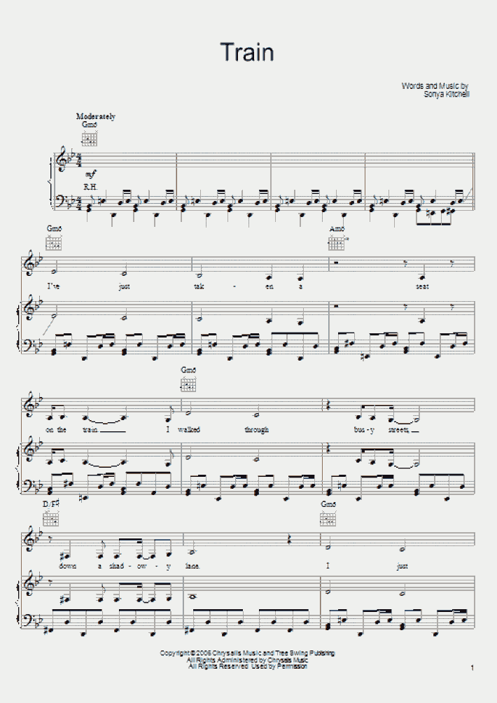 Train Piano Sheet Music OnlinePianist