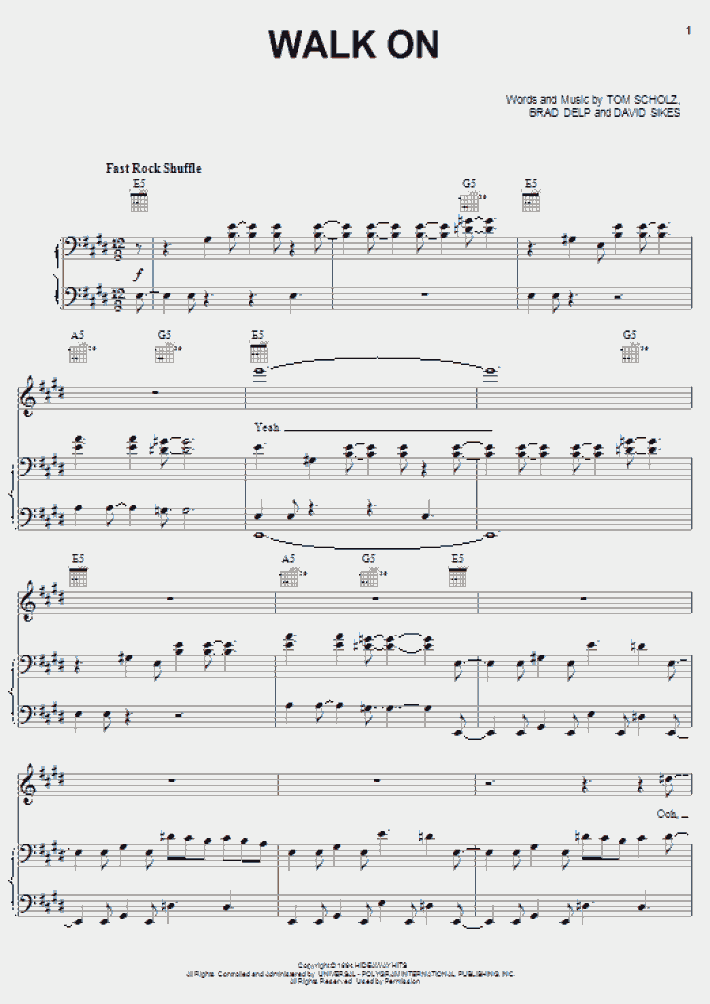 Walk On Piano Sheet Music OnlinePianist