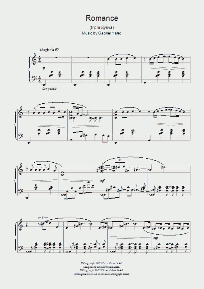Romance Piano Sheet Music OnlinePianist
