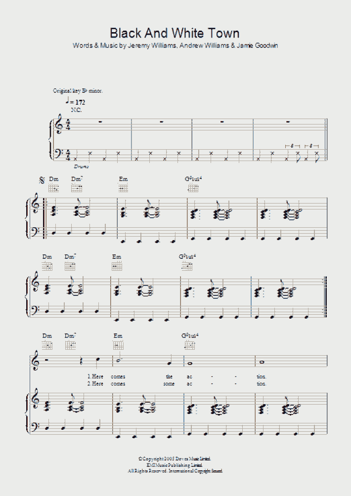 Black And White Town Piano Sheet Music OnlinePianist