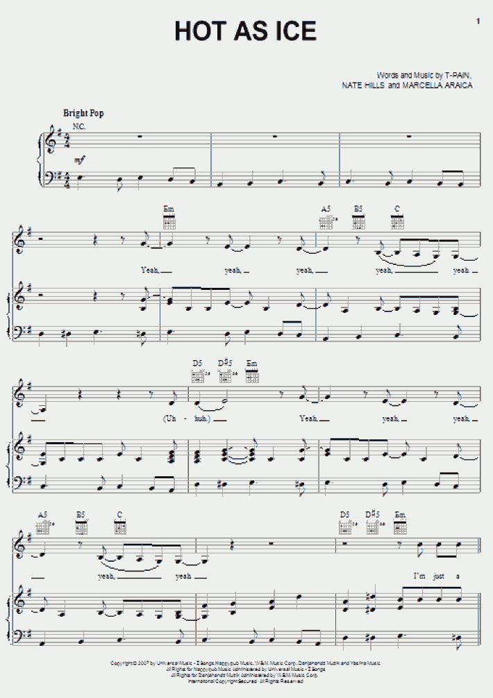Hot As Ice Piano Sheet Music | OnlinePianist