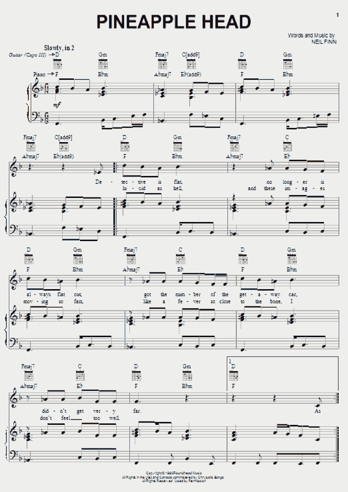 Pineapple Head Piano Sheet Music OnlinePianist
