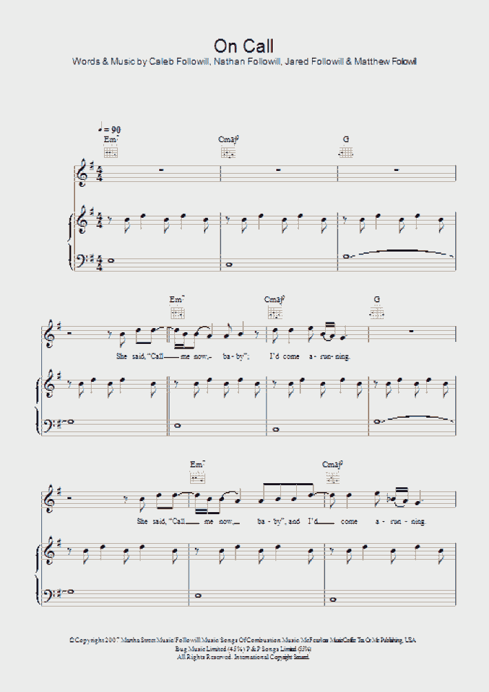 On Call Piano Sheet Music OnlinePianist
