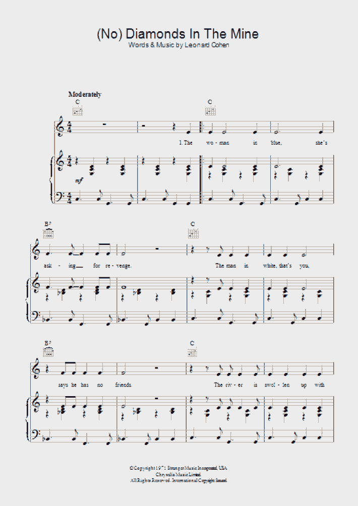 Diamonds In The Mine Piano Sheet Music