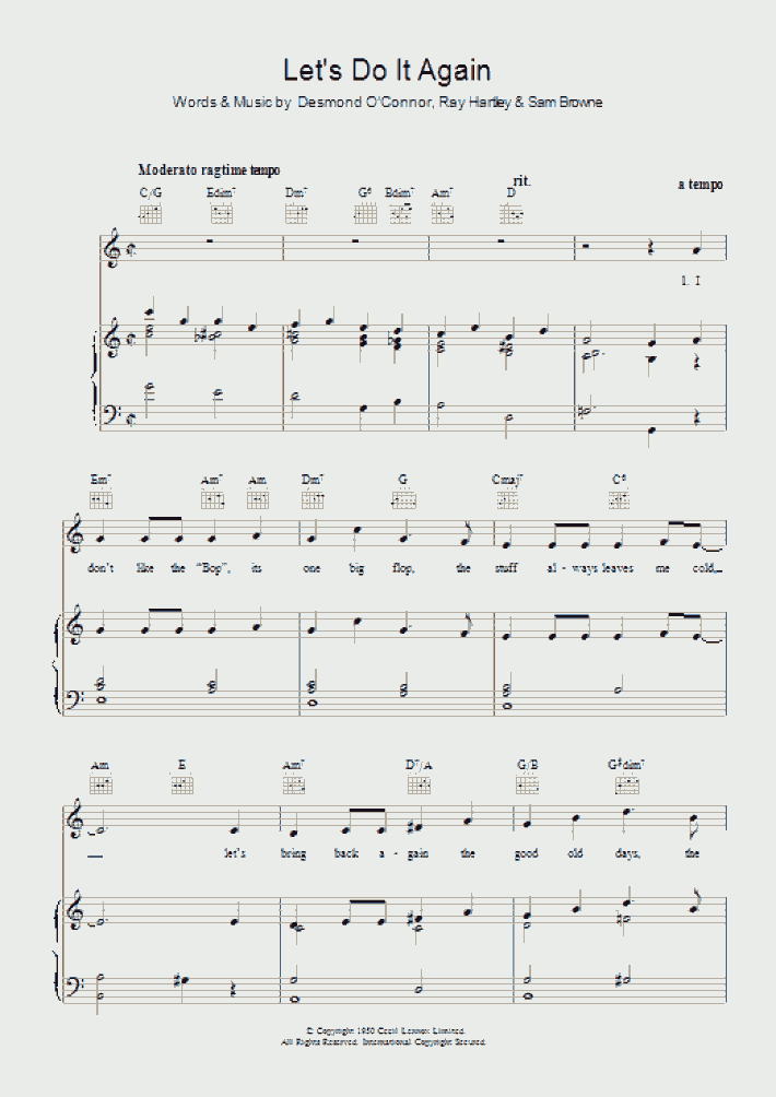 Let's Do It Again Piano Sheet Music OnlinePianist