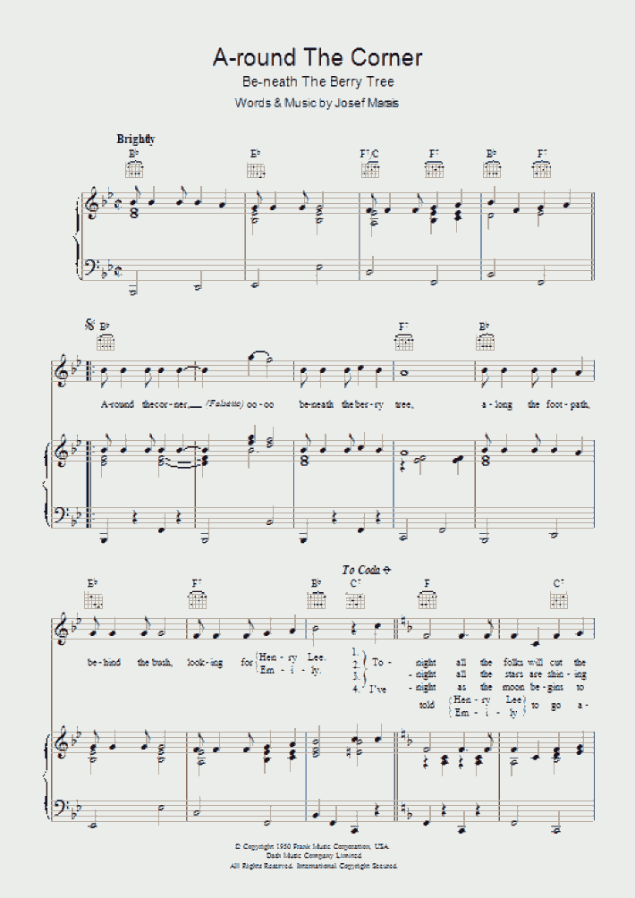 Around The Corner Piano Sheet Music OnlinePianist