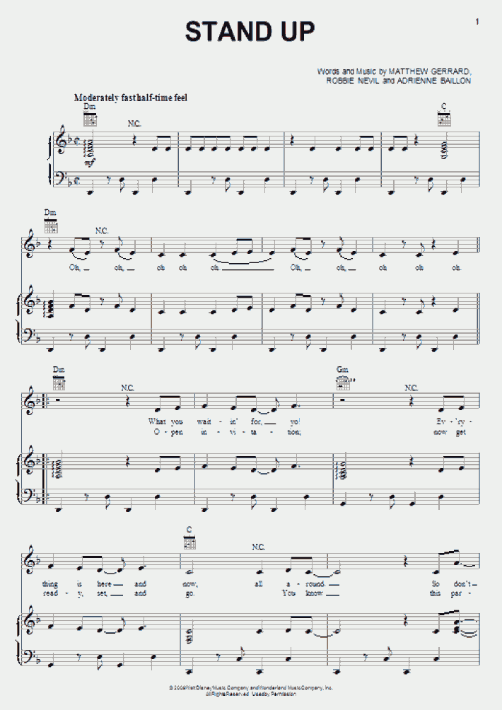 Stand Up Piano Sheet Music OnlinePianist