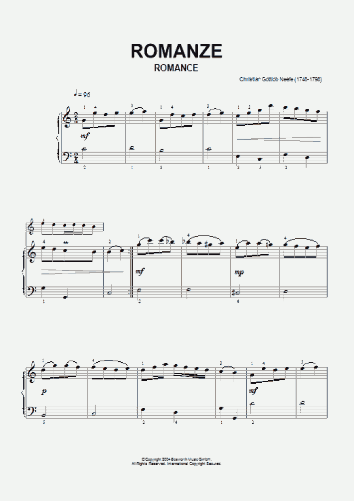 Romance Piano Sheet Music OnlinePianist