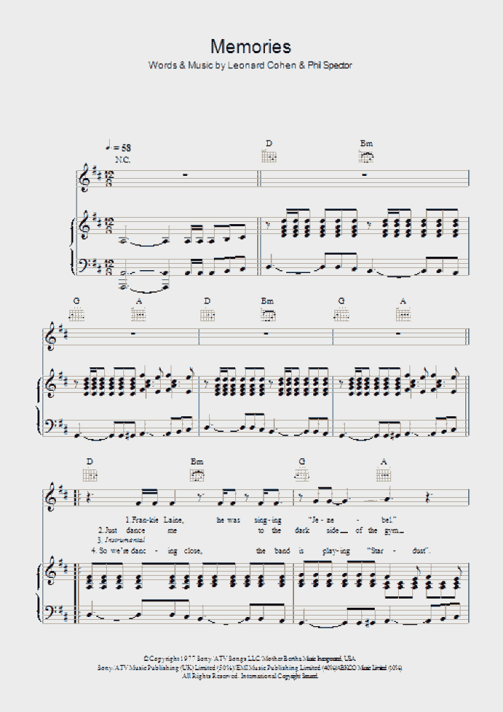 Memories Piano Sheet Music | OnlinePianist