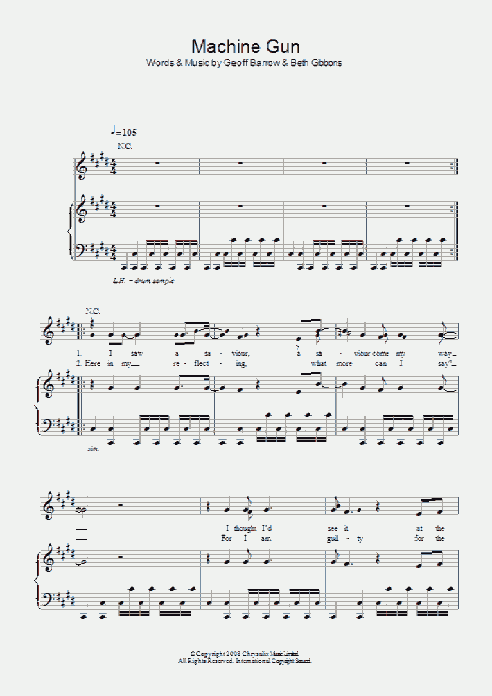 Machine Gun Piano Sheet Music OnlinePianist