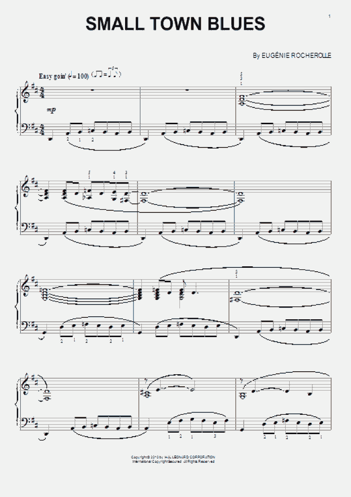 Small Town Blues Piano Sheet Music OnlinePianist