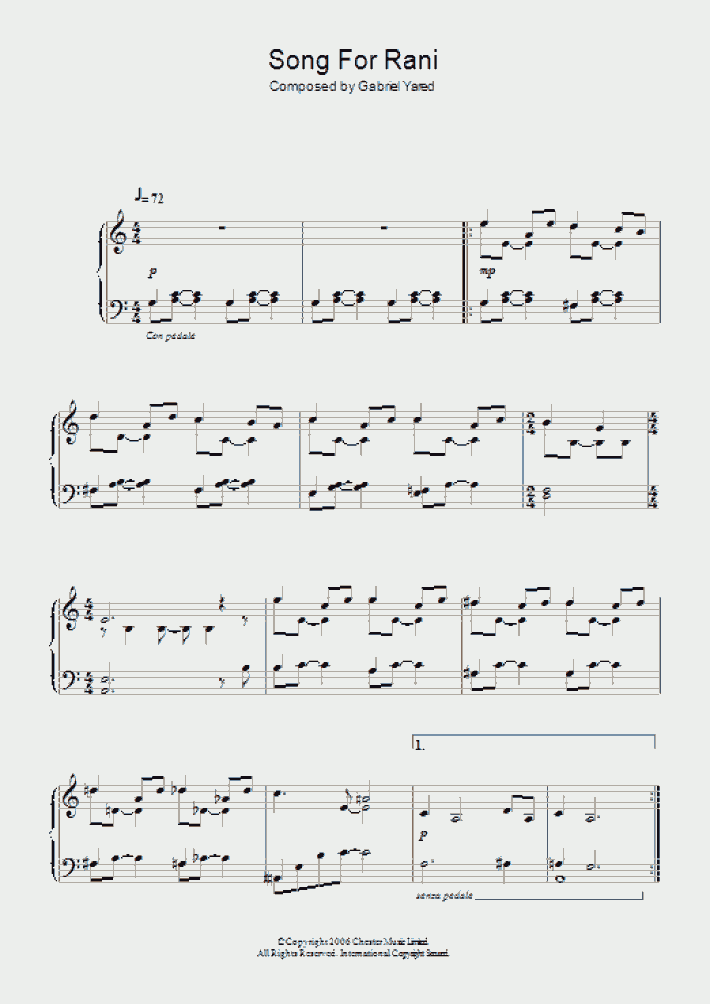 Song For Rani Piano Sheet Music OnlinePianist