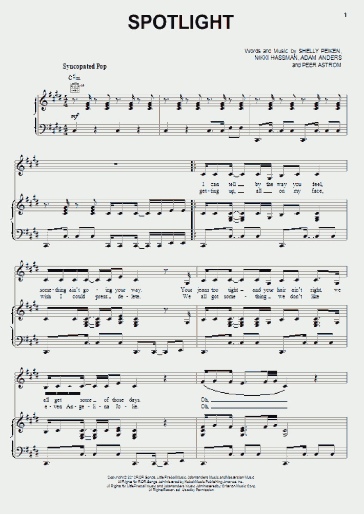 Spotlight Piano Sheet Music OnlinePianist