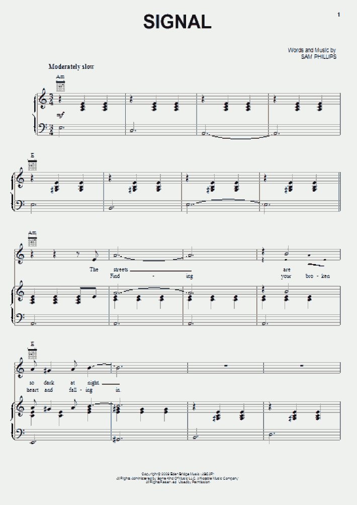 Signal Piano Sheet Music OnlinePianist