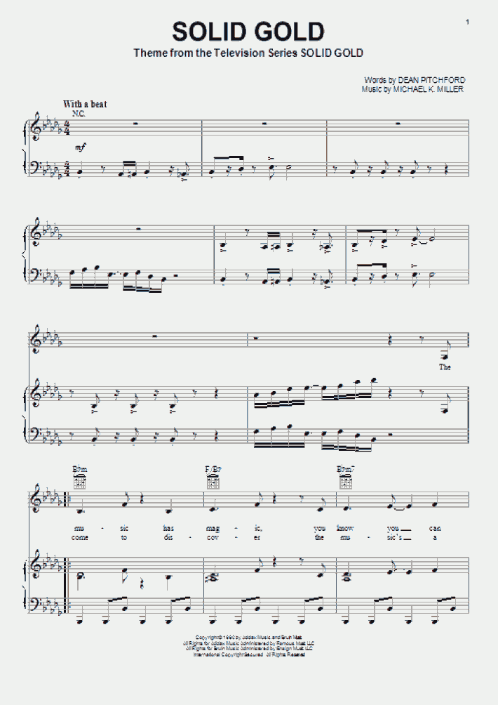 Solid Gold Piano Sheet Music OnlinePianist