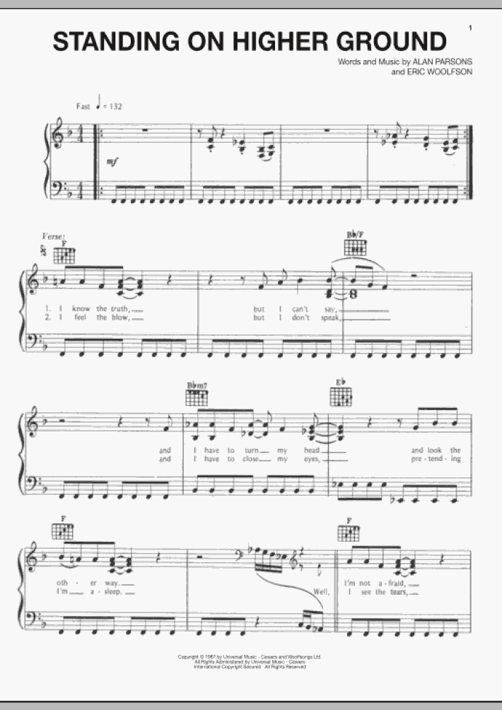Standing On Higher Ground Piano Sheet Music