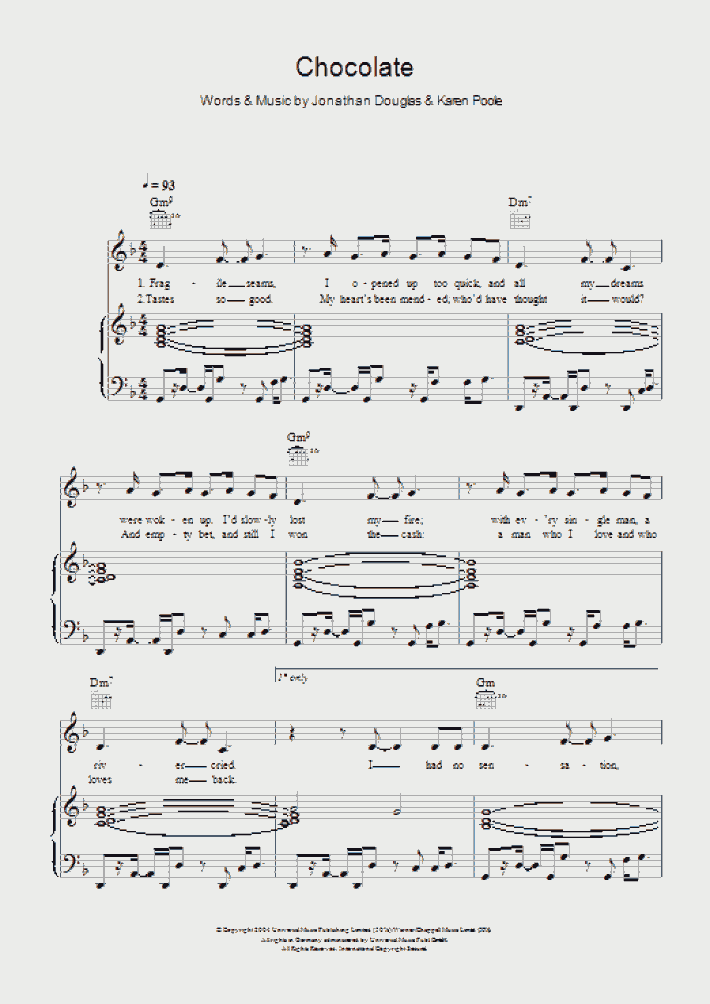 Chocolate Piano Sheet Music OnlinePianist