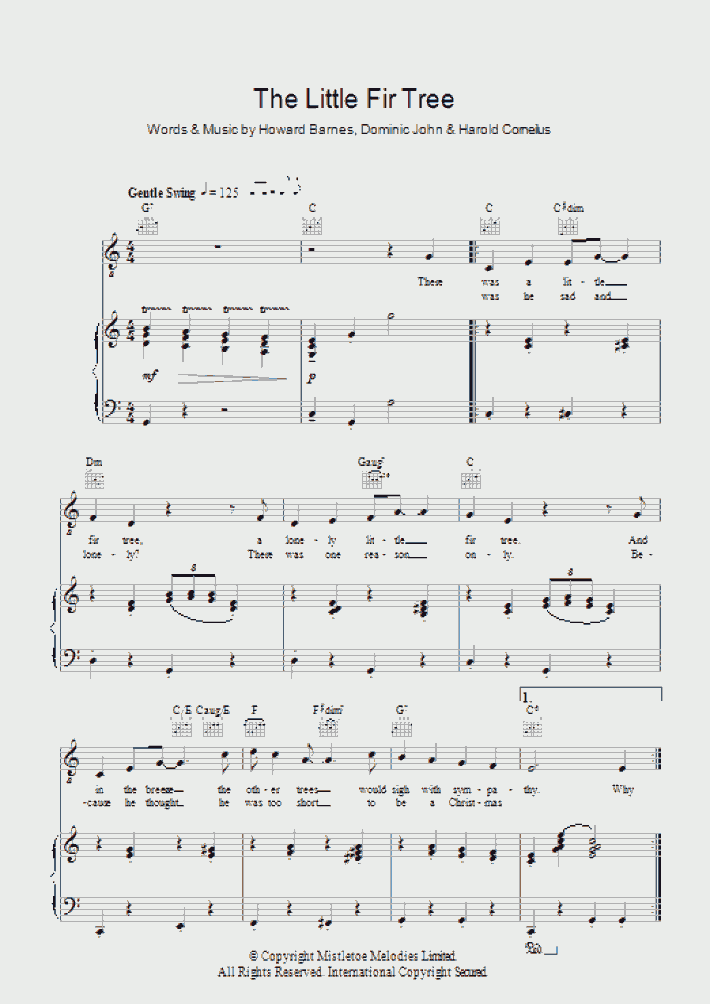 The Little Fir Tree Piano Sheet Music OnlinePianist