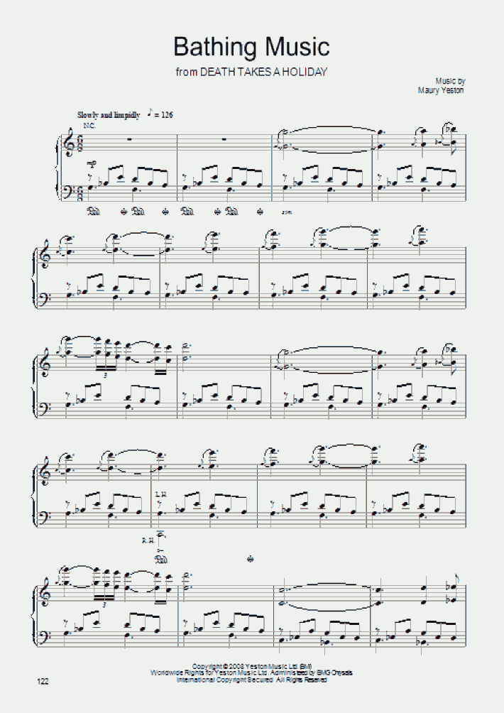 Bathing Music Piano Sheet Music OnlinePianist