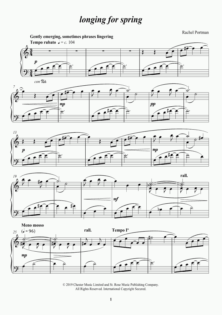 Longing For Spring Piano Sheet Music OnlinePianist
