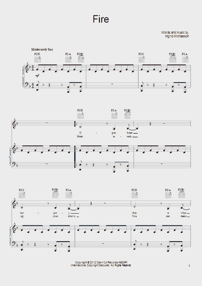 Fire Piano Sheet Music OnlinePianist